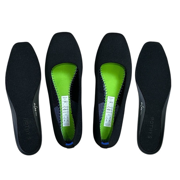 Rothy’s 8.5 Black The Max Square Flats - Picture 7 of 11